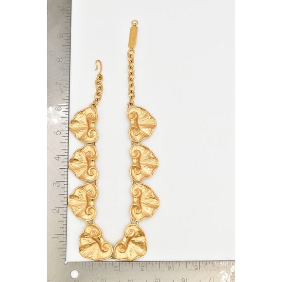 YSL Goosens Vintage Collar Necklace Brushed Gold Chunky Numbered Signed Bin7B - Picture 12 of 12